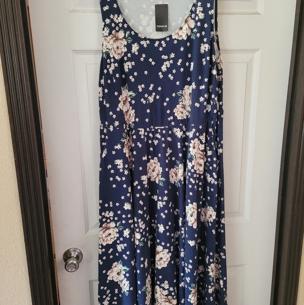 Torrid Ponte Midi Skater dress with pockets